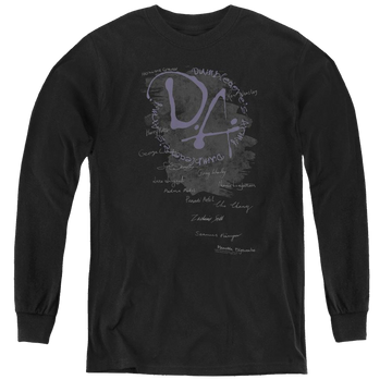 Black youth long sleeve t-shirt with Harry Potter Dumbledores Army graphic