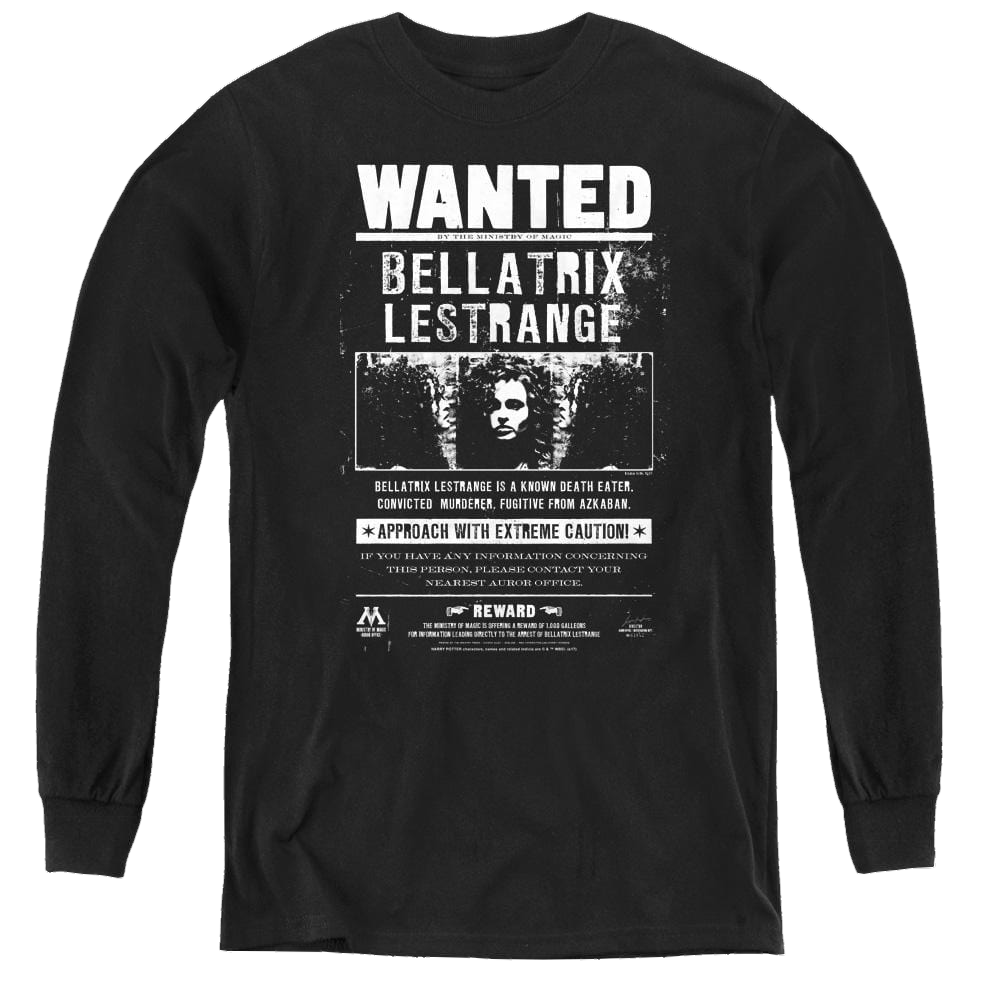 Harry Potter Wanted Bellatrix - Youth Long Sleeve T-Shirt Youth Long Sleeve T-Shirt Harry Potter   