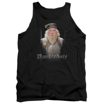 Black men's tank with Harry Potter Dumble Doors graphic