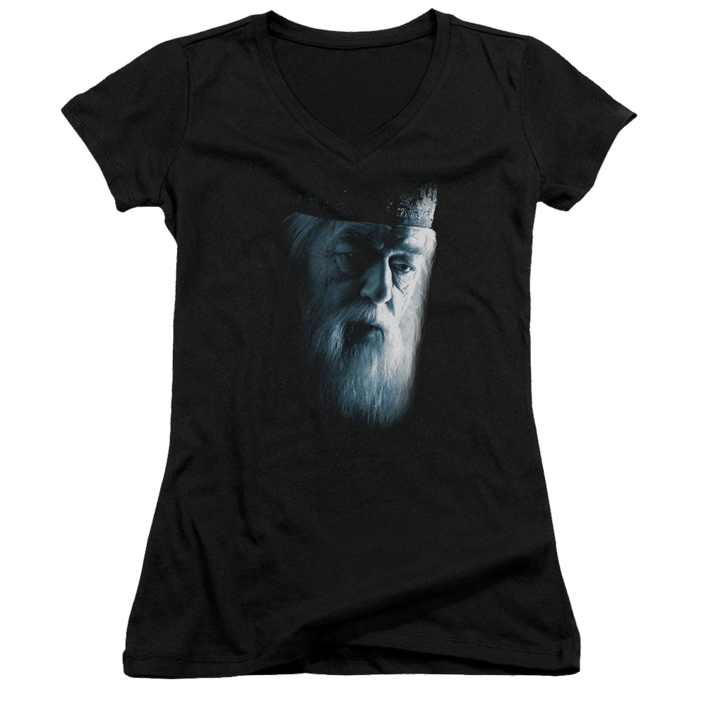 Harry Potter Dumbledore Face Juniors V-Neck T-Shirt Juniors V-Neck T-Shirt Harry Potter   