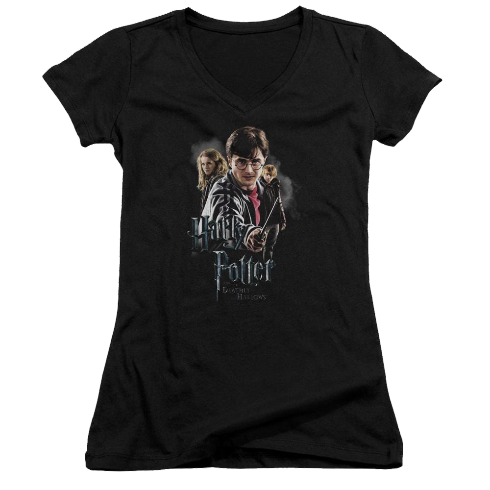 Harry Potter Deathly Hollows Cast Juniors V-Neck T-Shirt Juniors V-Neck T-Shirt Harry Potter   