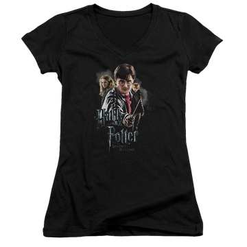 Harry Potter Deathly Hollows Cast Juniors V-Neck T-Shirt Juniors V-Neck T-Shirt Harry Potter   