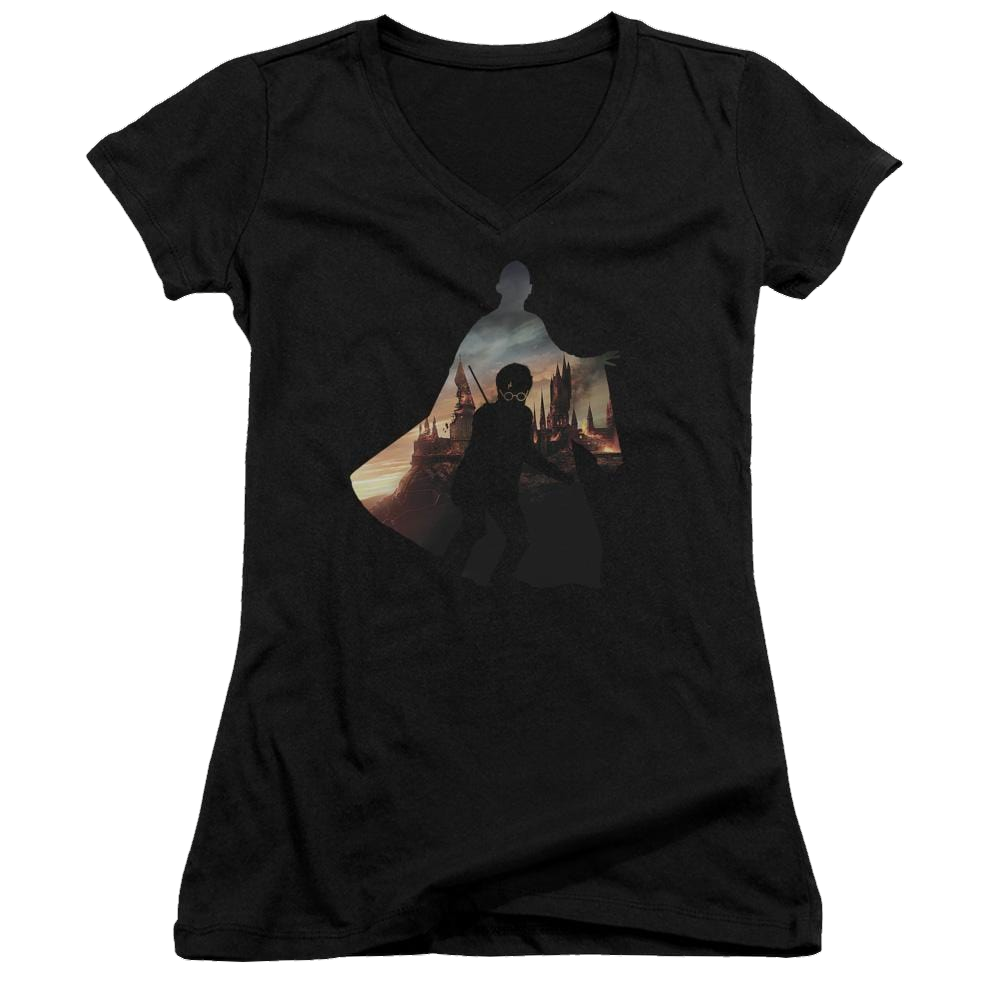 Harry Potter Voldemort Looms Juniors V-Neck T-Shirt Juniors V-Neck T-Shirt Harry Potter   