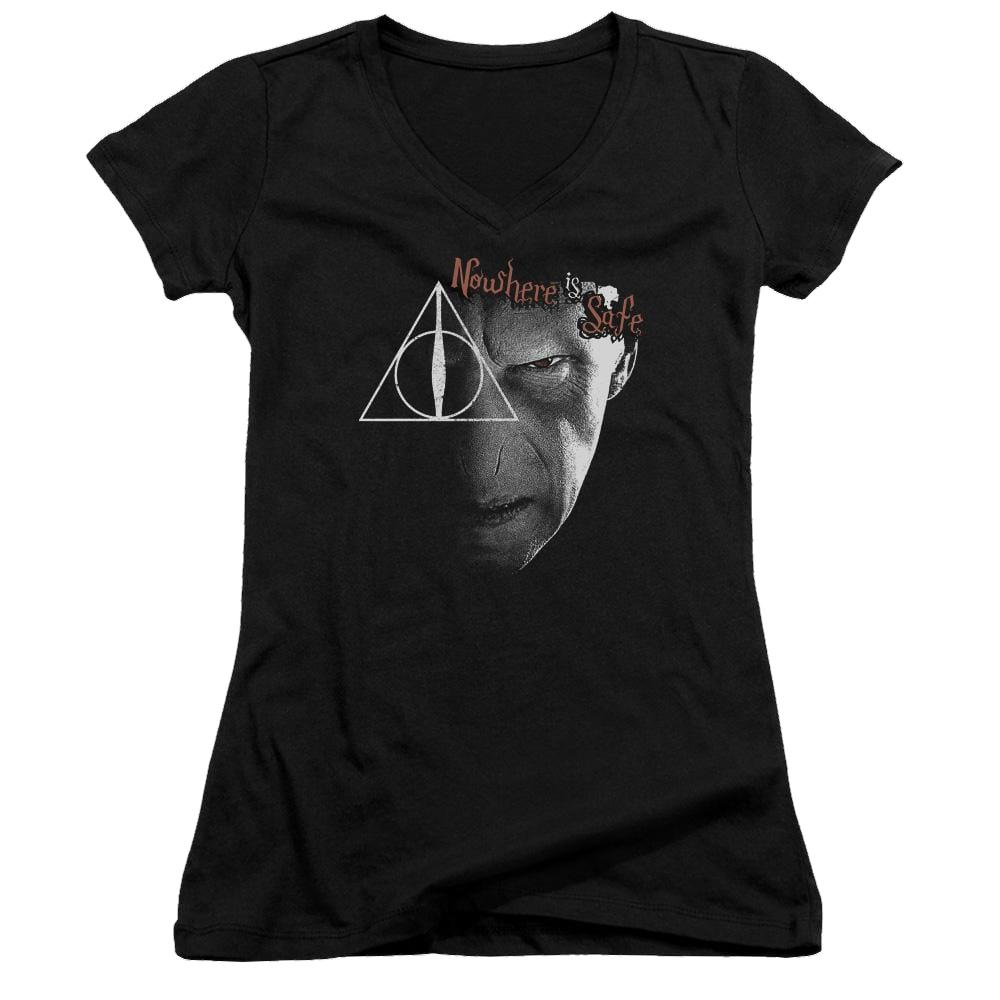 Harry Potter Nowhere Is Safe Juniors V-Neck T-Shirt Juniors V-Neck T-Shirt Harry Potter   