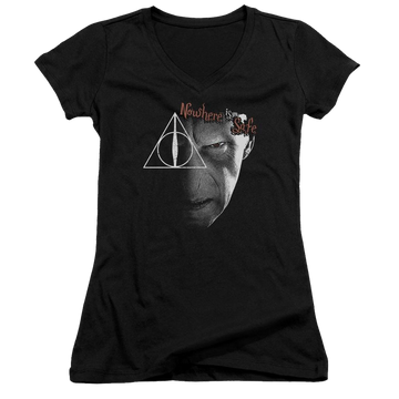 Harry Potter Nowhere Is Safe Juniors V-Neck T-Shirt Juniors V-Neck T-Shirt Harry Potter   