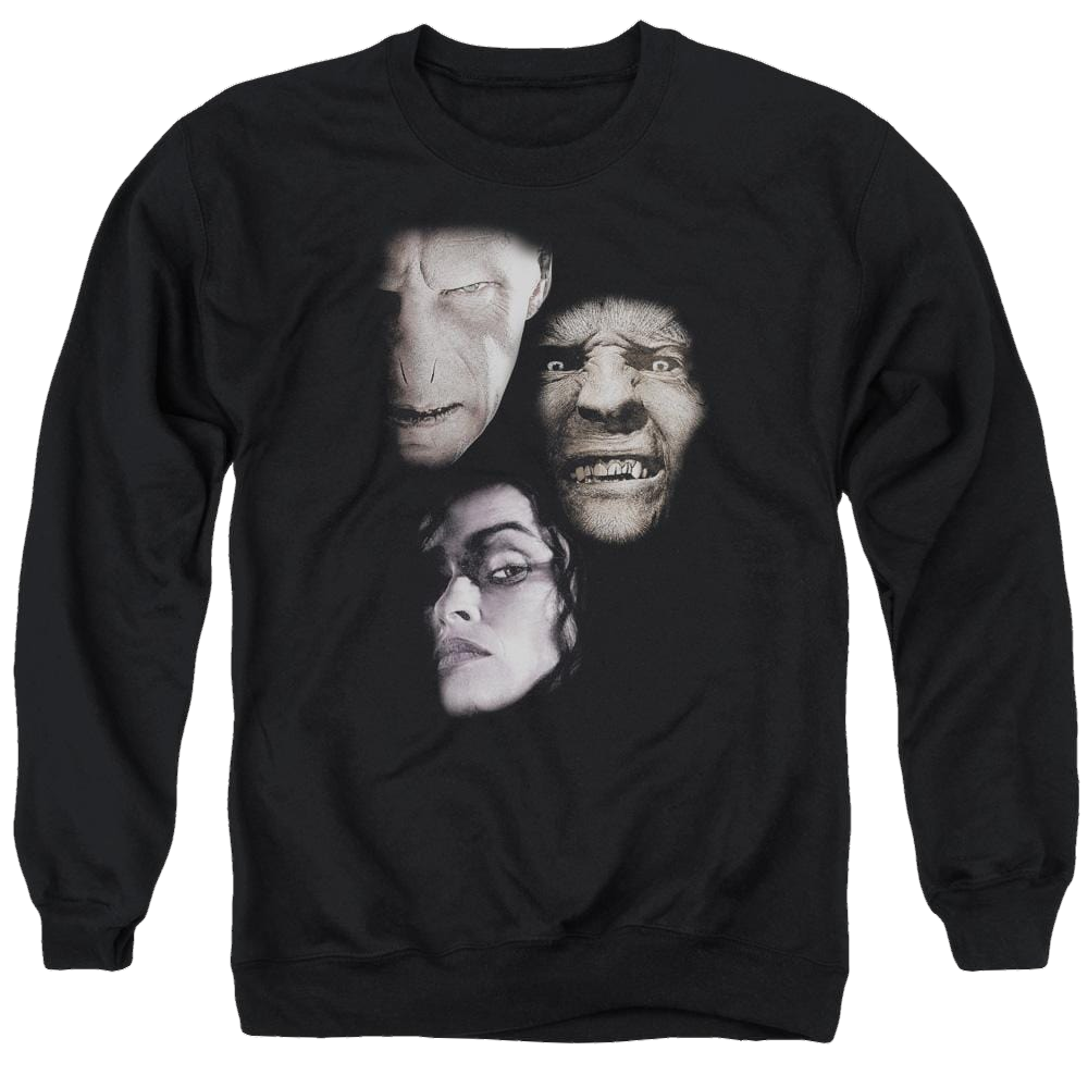 Harry Potter Villian Heads Men's Crewneck Sweatshirt Men's Crewneck Sweatshirt Harry Potter   