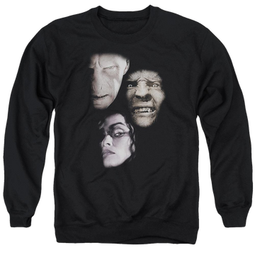 Harry Potter Villian Heads Men's Crewneck Sweatshirt Men's Crewneck Sweatshirt Harry Potter   