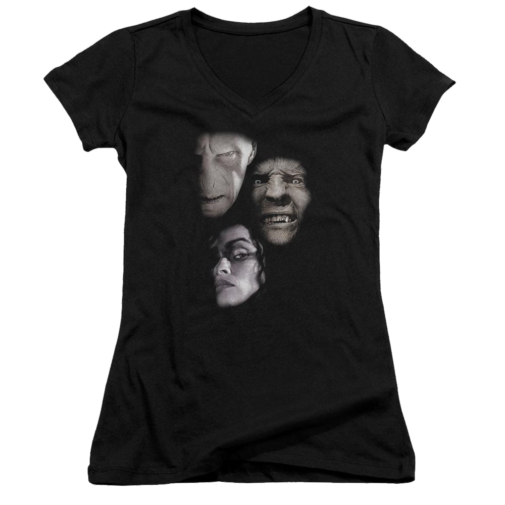 Harry Potter Villian Heads Juniors V-Neck T-Shirt Juniors V-Neck T-Shirt Harry Potter   