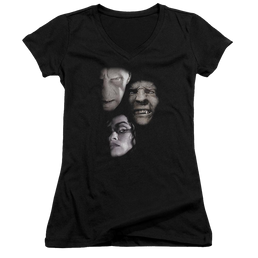Harry Potter Villian Heads Juniors V-Neck T-Shirt Juniors V-Neck T-Shirt Harry Potter   