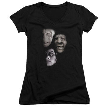 Harry Potter Villian Heads Juniors V-Neck T-Shirt Juniors V-Neck T-Shirt Harry Potter   