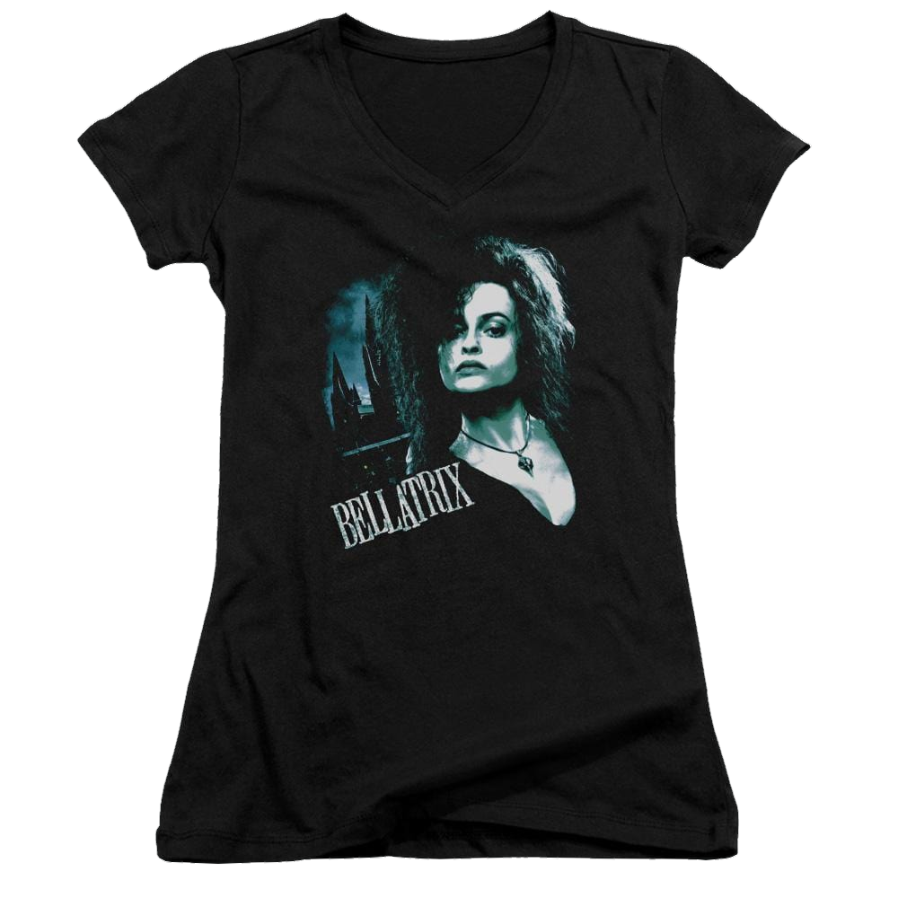 Harry Potter Bellatrix Closeup Juniors V-Neck T-Shirt Juniors V-Neck T-Shirt Harry Potter   