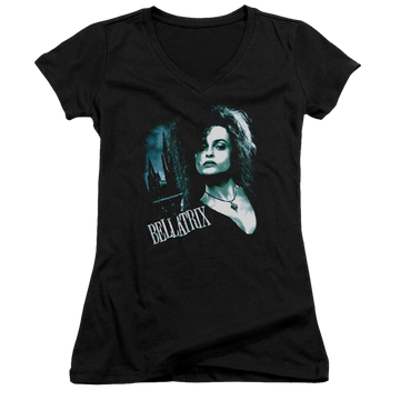 Harry Potter Bellatrix Closeup Juniors V-Neck T-Shirt Juniors V-Neck T-Shirt Harry Potter   