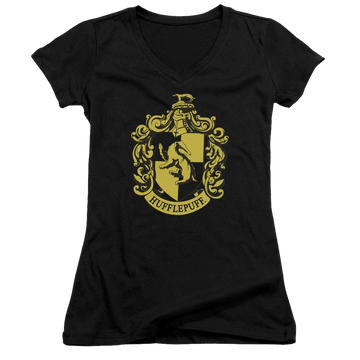 Harry Potter Hufflepuff Crest Juniors V-Neck T-Shirt Juniors V-Neck T-Shirt Harry Potter   