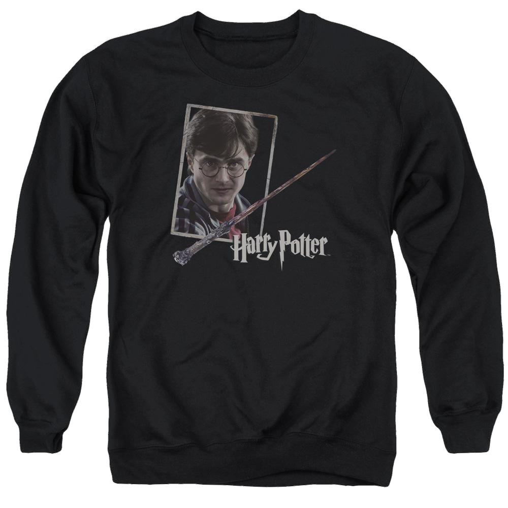 Harry Potter Harrys Wand Portrait Men's Crewneck Sweatshirt Men's Crewneck Sweatshirt Harry Potter   