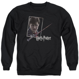 Harry Potter Harrys Wand Portrait Men's Crewneck Sweatshirt Men's Crewneck Sweatshirt Harry Potter   