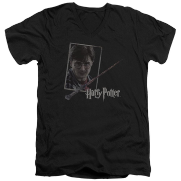 Harry Potter Harrys Wand Portrait Men's V-Neck T-Shirt Men's V-Neck T-Shirt Harry Potter   