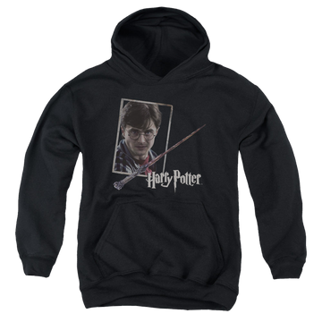 Harry Potter Harrys Wand Portrait - Youth Hoodie Youth Hoodie (Ages 8-12) Harry Potter   
