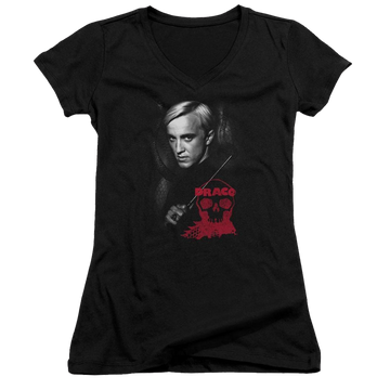 Harry Potter Draco Portrait Juniors V-Neck T-Shirt Juniors V-Neck T-Shirt Harry Potter   