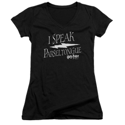 Harry Potter I Speak Parseltongue Juniors V-Neck T-Shirt Juniors V-Neck T-Shirt Harry Potter   