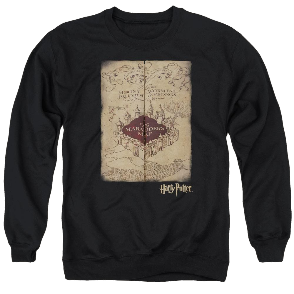 Harry Potter Marauders Map Men's Crewneck Sweatshirt Men's Crewneck Sweatshirt Harry Potter   