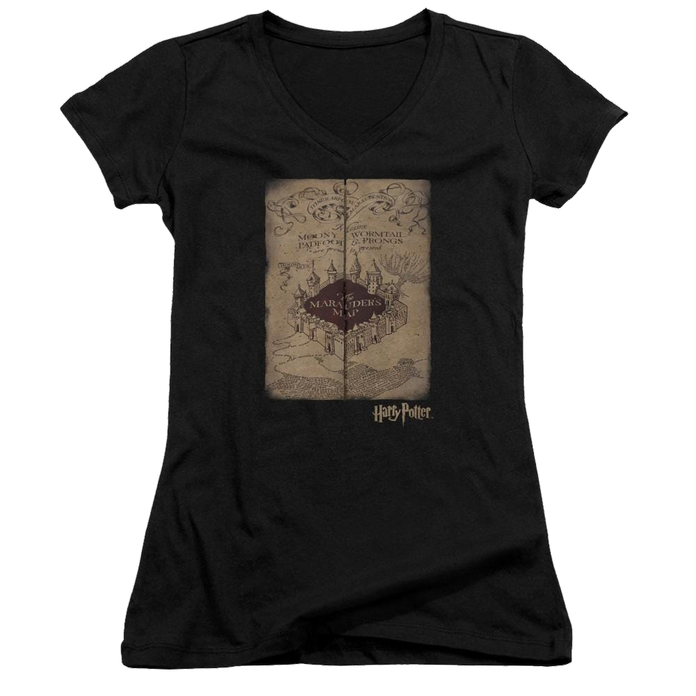 Harry Potter Marauders Map Juniors V-Neck T-Shirt Juniors V-Neck T-Shirt Harry Potter   
