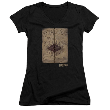 Harry Potter Marauders Map Juniors V-Neck T-Shirt Juniors V-Neck T-Shirt Harry Potter   