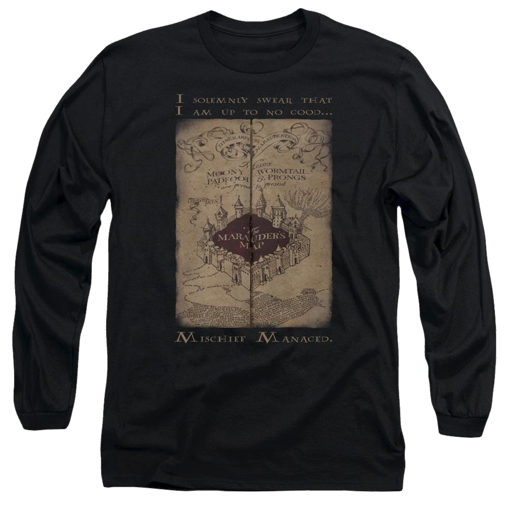 Harry Potter Marauders Map Words Men's Long Sleeve T-Shirt Men's Long Sleeve T-Shirt Harry Potter   