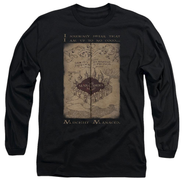 Harry Potter Marauders Map Words Men's Long Sleeve T-Shirt Men's Long Sleeve T-Shirt Harry Potter   