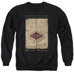 Harry Potter Marauders Map Words Men's Crewneck Sweatshirt Men's Crewneck Sweatshirt Harry Potter   