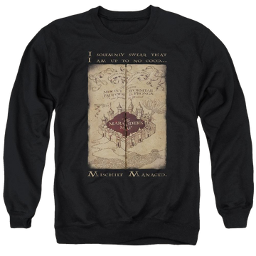Harry Potter Marauders Map Words Men's Crewneck Sweatshirt Men's Crewneck Sweatshirt Harry Potter   