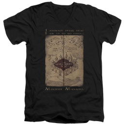 Harry Potter Marauders Map Words Men's V-Neck T-Shirt Men's V-Neck T-Shirt Harry Potter   