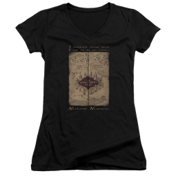 Harry Potter Marauders Map Words Juniors V-Neck T-Shirt Juniors V-Neck T-Shirt Harry Potter   