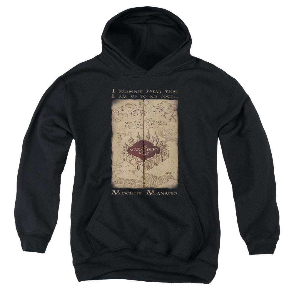 Harry Potter Marauders Map Words - Youth Hoodie Youth Hoodie (Ages 8-12) Harry Potter   