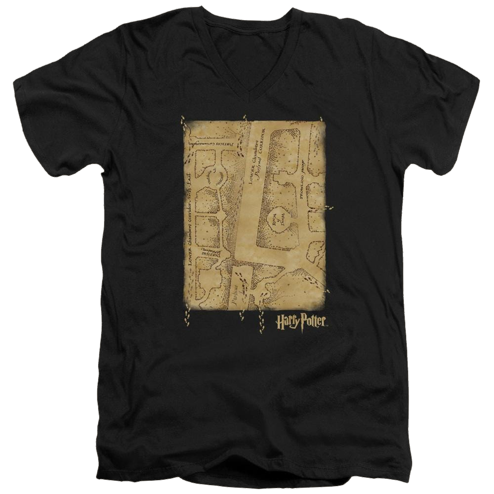 Harry Potter Marauders Map Interior Men's V-Neck T-Shirt Men's V-Neck T-Shirt Harry Potter   