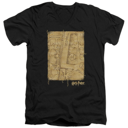 Harry Potter Marauders Map Interior Men's V-Neck T-Shirt Men's V-Neck T-Shirt Harry Potter   
