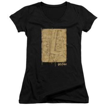 Harry Potter Marauders Map Interior Juniors V-Neck T-Shirt Juniors V-Neck T-Shirt Harry Potter   
