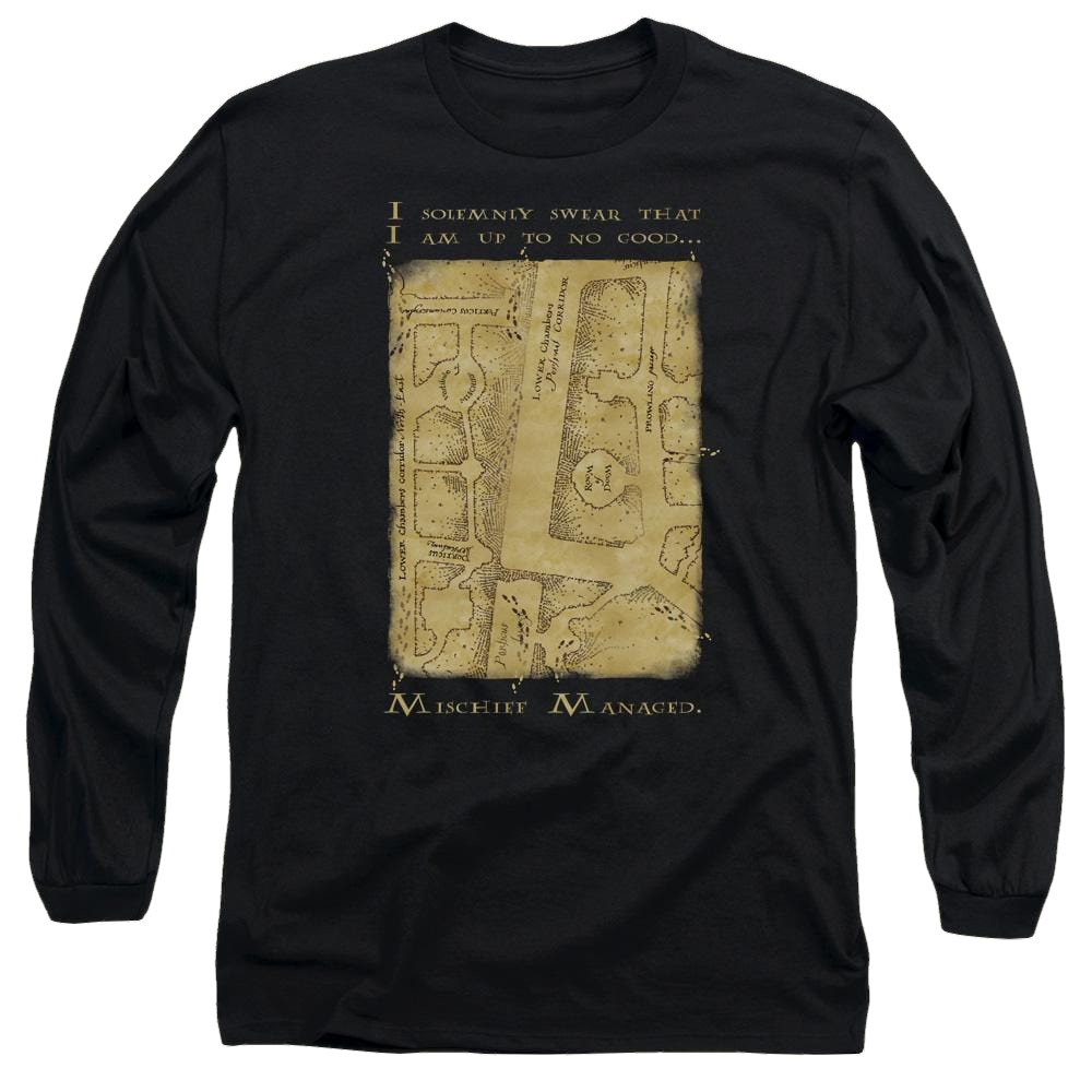 Harry Potter Marauders Map Interior Words Men's Long Sleeve T-Shirt Men's Long Sleeve T-Shirt Harry Potter   