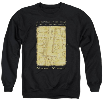 Harry Potter Marauders Map Interior Words Men's Crewneck Sweatshirt Men's Crewneck Sweatshirt Harry Potter   