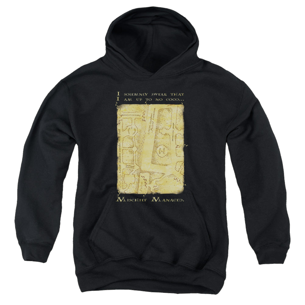 Harry Potter Marauders Map Interior Words - Youth Hoodie Youth Hoodie (Ages 8-12) Harry Potter   