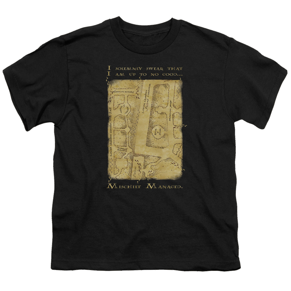 Harry Potter Marauders Map Interior Words - Youth T-Shirt Youth T-Shirt (Ages 8-12) Harry Potter   