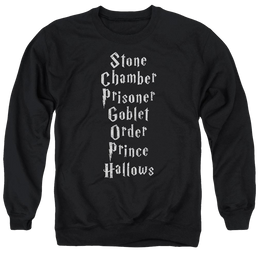 Harry Potter Titles Men's Crewneck Sweatshirt Men's Crewneck Sweatshirt Harry Potter   