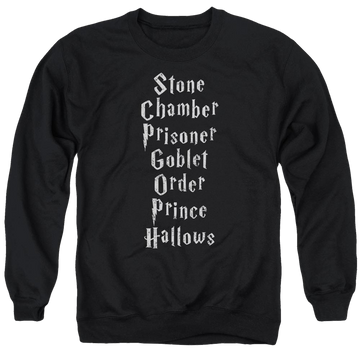 Harry Potter Titles Men's Crewneck Sweatshirt Men's Crewneck Sweatshirt Harry Potter   