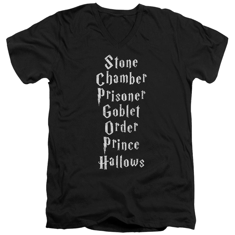 Harry Potter Titles Men's V-Neck T-Shirt Men's V-Neck T-Shirt Harry Potter   