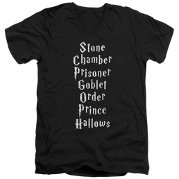 Harry Potter Titles Men's V-Neck T-Shirt Men's V-Neck T-Shirt Harry Potter   