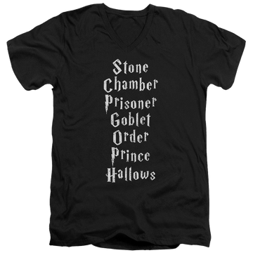 Harry Potter Titles Men's V-Neck T-Shirt Men's V-Neck T-Shirt Harry Potter   