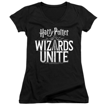 Harry Potter Wizards Unite Logo - Juniors V-Neck T-Shirt Juniors V-Neck T-Shirt Harry Potter   
