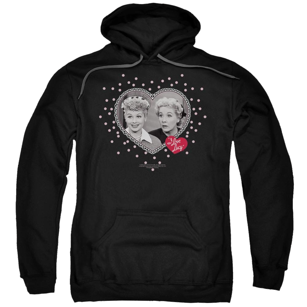 I Love Lucy Hearts And Dots Pullover Hoodie Pullover Hoodie I Love Lucy   