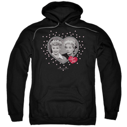 I Love Lucy Hearts And Dots Pullover Hoodie Pullover Hoodie I Love Lucy   