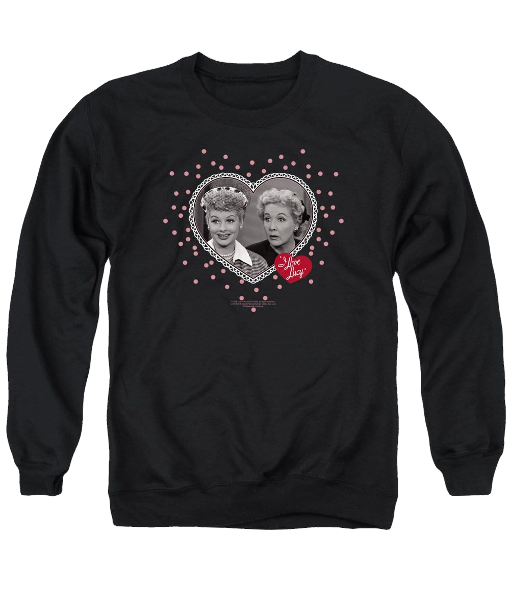 I Love Lucy Hearts And Dots Men's Crewneck Sweatshirt Men's Crewneck Sweatshirt I Love Lucy   