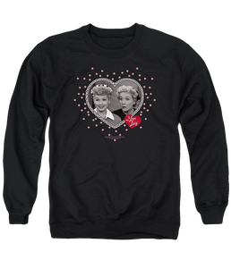 I Love Lucy Hearts And Dots Men's Crewneck Sweatshirt Men's Crewneck Sweatshirt I Love Lucy   
